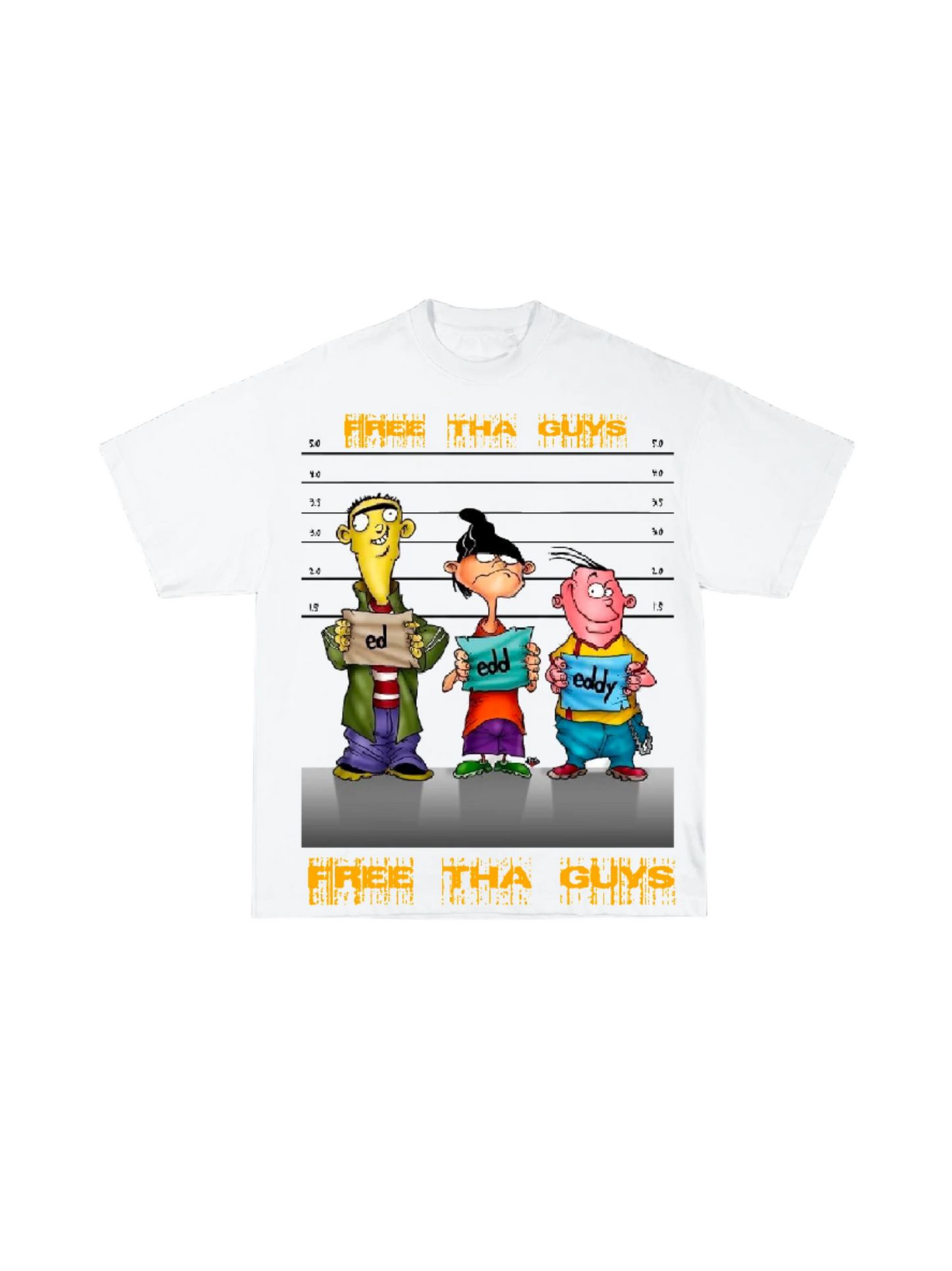 FREE THA GUYS. BOX SHIRT. (WHITE/YELLOW)