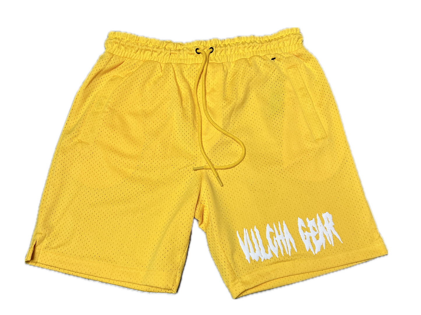 VULCHA GEAR MESH SHORTS (YELLOW/WHITE)