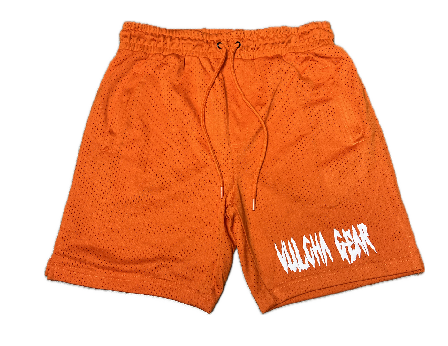 VULCHA GEAR MESH SHORTS (ORANGE/WHITE)