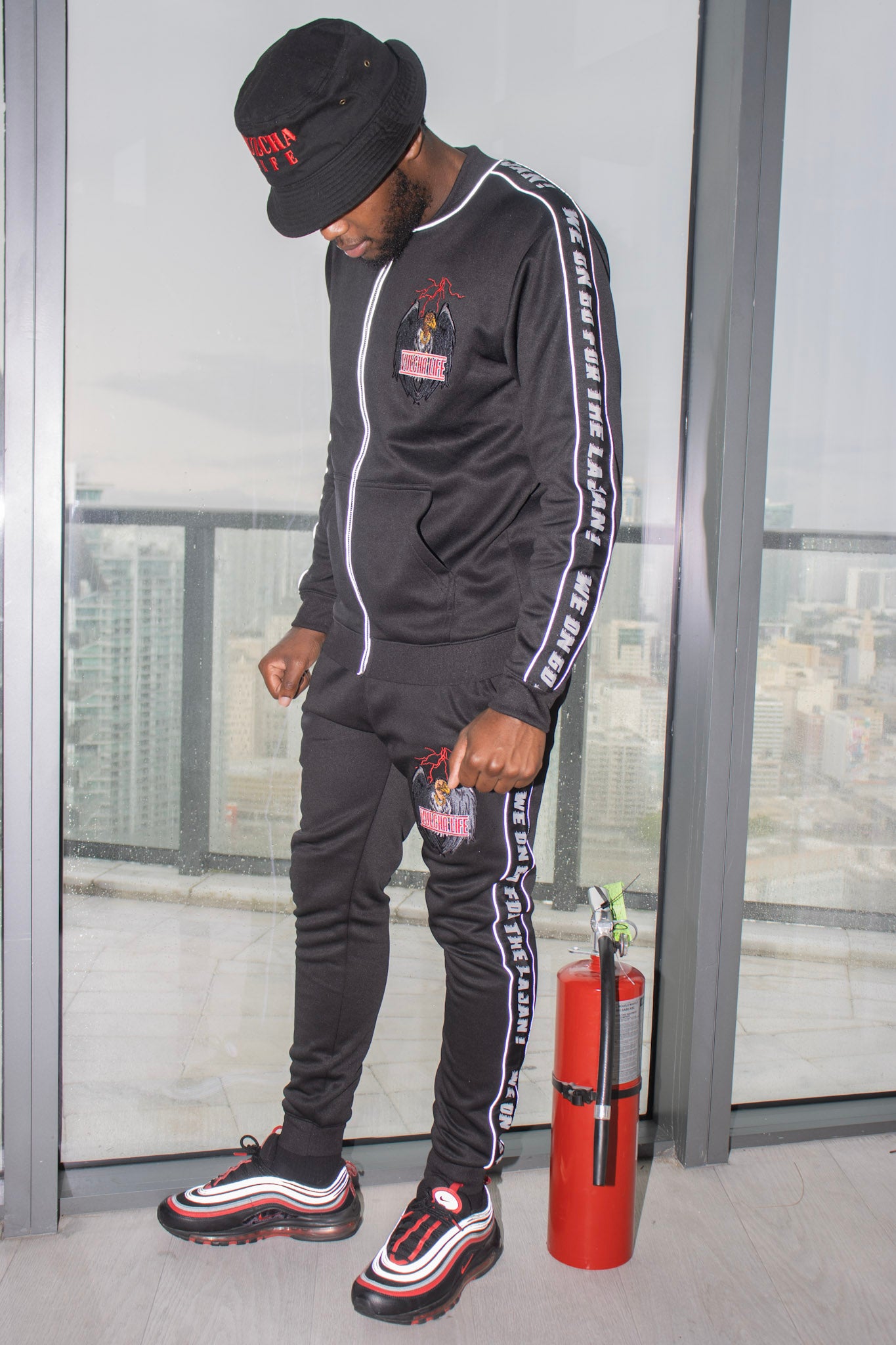 Vulcha Life Black Reflective Tracksuit